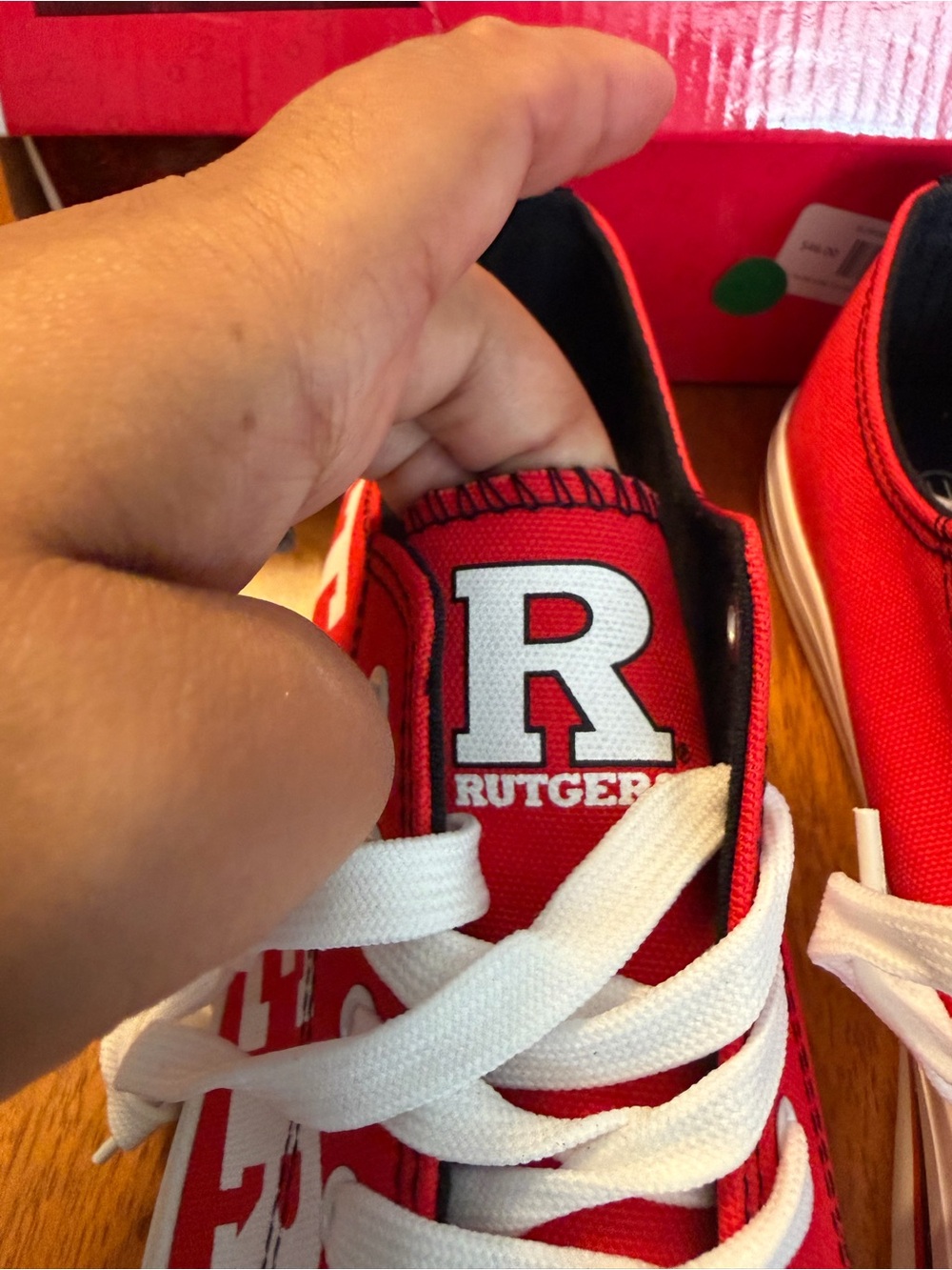 Rutgers Red  Canvas Sneakers with White Laces Foco NWB - Picture 5 of 5